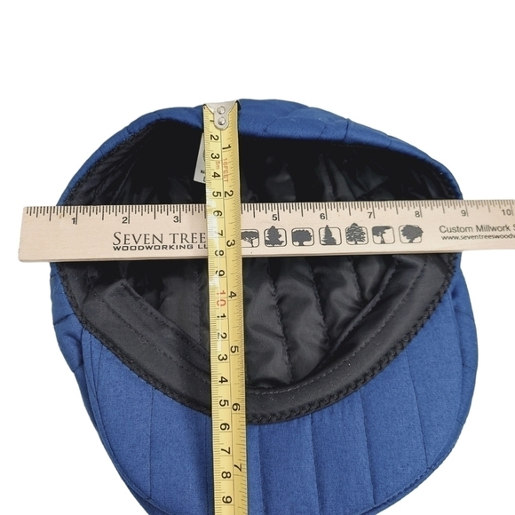 VTG Kroger Style Newsboy Cap Cabbie Hat Mens Blue Quilted LARGE Union Made USA - Picture 9 of 11
